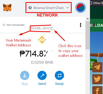 Binance Smart Chain Metamask wallet Address